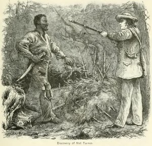 Wood engraving “Discovery of Nat Turner” depicts Benjamin Phipps’s October 30, 1831, capture of Turner, leader of the Southampton County slave insurrection.